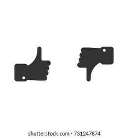 Like and dislike icons. Vector illustration.