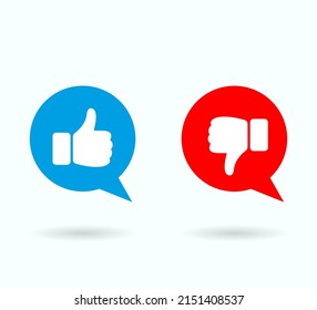 Like and dislike icons vector set 