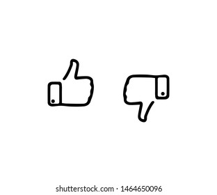 Like and dislike line icons set. Dislike and like button. Line icons. Thumbs up and thumbs down. 