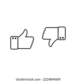 símbolo del logotipo "like" y "dislike"