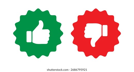 Como, disgusta, neutro, pulgares arriba, pulgares en el medio, pulgares abajo, icono de gestos de la mano en línea circular. Clasificación y Comentarios satisfecho, insatisfecho, conjunto de iconos de Encuesta neutral, Ilustración vectorial