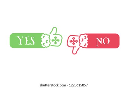 Like and dislike Santa Claus. Selection buttons between "no" and "yes". Set of modern color and style. 