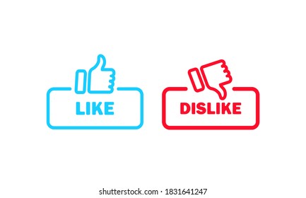 Me gusta y no me gusta la señal. Icono de subir y bajar. Concepto de usuarios de medios sociales. EPS vectorial 10. Aislado sobre fondo blanco