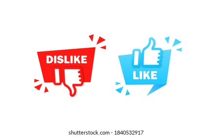 Like and dislike sign. Thumb up and thumb down symbol. Vector on isolated white background. EPS 10