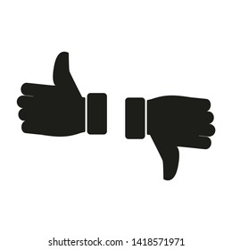 Like and Dislike simple icon logo