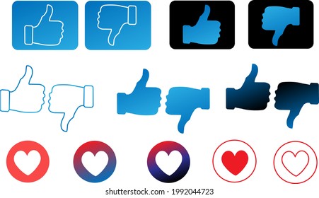 Like dislike social media button.