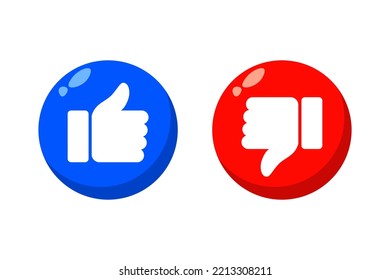 Like and dislike social media icon vector