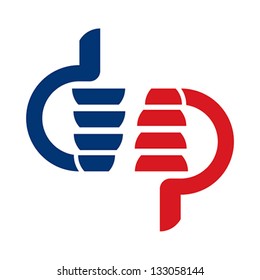 	Like and dislike - social symbol, vector