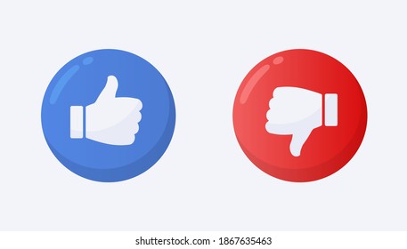 Like and dislike symbol flat style