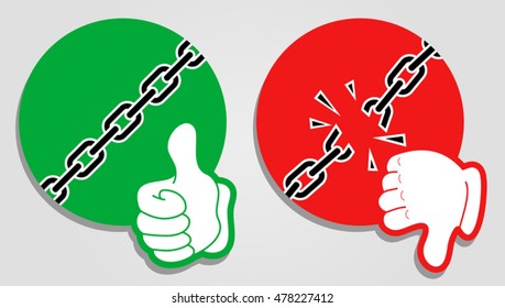 Like and dislike symbols