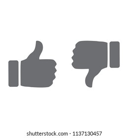 like and dislike thumb button vector icon, modern icon with white background