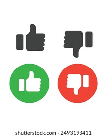 Like dislike thumb up and down isolated icon. stock illustration