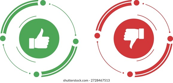 Like and Dislike Thumbs Up Down Icon for Feedback, Rating and Social Media Interaction Vector