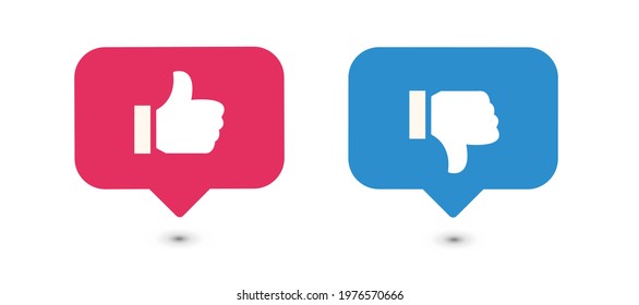 Like and dislike. thumbs up and thumbs down icons. Premium Vector