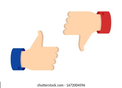 Like and Dislike vector flat Icons