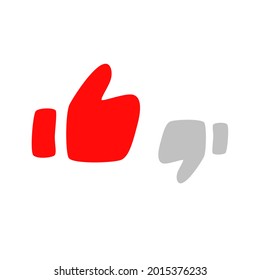 Like and Dislike vector flat Icons. Design Elements for smm, ad, marketing, ui, ux, app and more. Thumbs up and thumbs down. Vector illustraton.