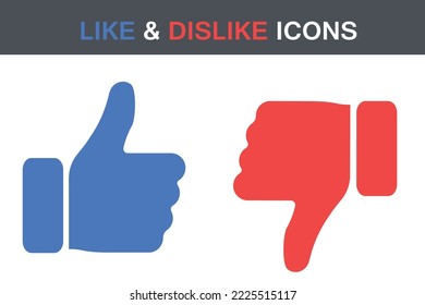 Like and Dislike vector flat Icons. Design Elements for smm, ad, marketing, ui, ux, app and more. Like and Dislike icon.