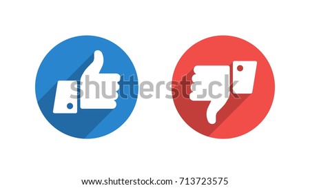 Like and Dislike Vector Flat Icons on White Background. Design Elements for SMM, CEO, APP, UI, UX, Marketing, Business, Advertisement, Digital Network Stock foto © 
