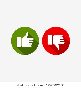 Like and dislike vector icons