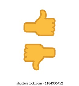 Like and dislike vector illustrations, thumb up and down