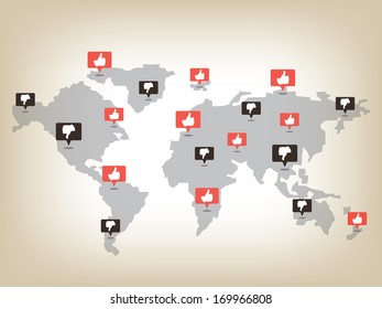 Like and dislike world map
