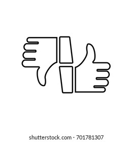 Like , don't like icon ,black sign design (only edge)