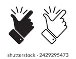 Like easy vector icon. It’s simple, Snap finger icons,  Flicking fingers. Popular gesturing or symbols. vector illustration