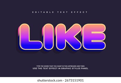 Like editable text effect template

