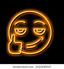 like emoji neon light sign vector. like emoji illustration
