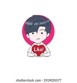 Like Expression Illustration Character Chibi Sticker Vector
