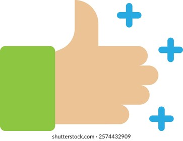 Like Favorite Hand Icon Vector Flat Illustration