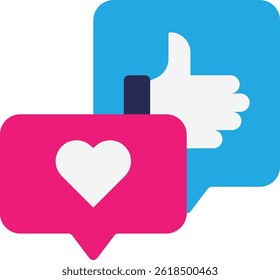 Like Favorite Love Icon Vector Flat Illustration