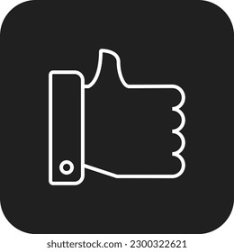 Like Feedback icon with black filled line style. social, hand, ok, up, good, thumb, love. Vector illustration