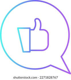 Like Feedback Icons with purple blue outline style. Thin line icon related to feedback, rating, testimonials, quick response, satisfaction and more. Simple web icon. Vector illustration