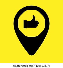 like, finger icon and map pin. logo concept. Designed for your web site design, logo, app, UI