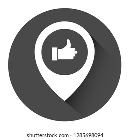 like, finger icon and map pin. logo concept. Designed for your web site design, logo, app, UI