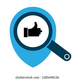 like, finger icon and map pin. logo concept. Designed for your web site design, logo, app, UI