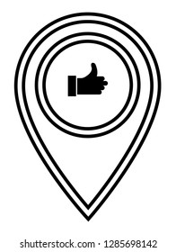 like, finger icon and map pin. logo concept. Designed for your web site design, logo, app, UI