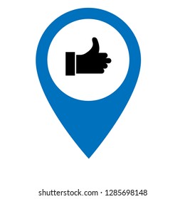like, finger icon and map pin. logo concept. Designed for your web site design, logo, app, UI