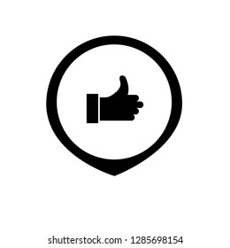 like, finger icon and map pin. logo concept. Designed for your web site design, logo, app, UI