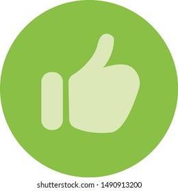 Like, finger thumb up Vector icon, colorful flat design, isolated on white background, 