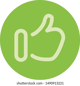 Like, finger thumb up Vector icon, colorful flat design, isolated on white background, 