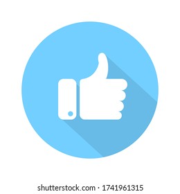 Like Flat Icon Vector. Thumb Up Symbol Button Illustration