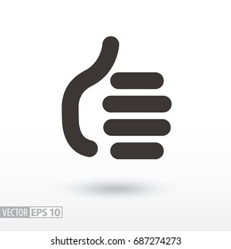 Like flat Sign. Thumbs up like social network icon. Vector logo for web design, mobile and infographics. Vector illustration eps10. Isolated on white background.