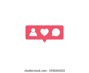 Like, follow, comment icon on white background. Vector illustration.