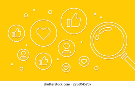 like follower analysis vector illustration