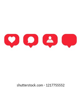 Like, Follower, Comment Icon Set.