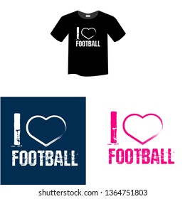 I like football - T-shirt print, graphic for t-shirt. Slogan for t-shirt, poster, banner, postcard, flyer. Elements for design.Tee Design For Printing