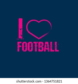 I like football - T-shirt print, graphic for t-shirt. Slogan for t-shirt, poster, banner, postcard, flyer. Elements for design.Tee Design For Printing