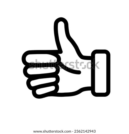 Like gesture line icon, hand gestures concept, thumb up sign on white background, Approval and like sign in outline style for mobile concept and web design. Vector graphics